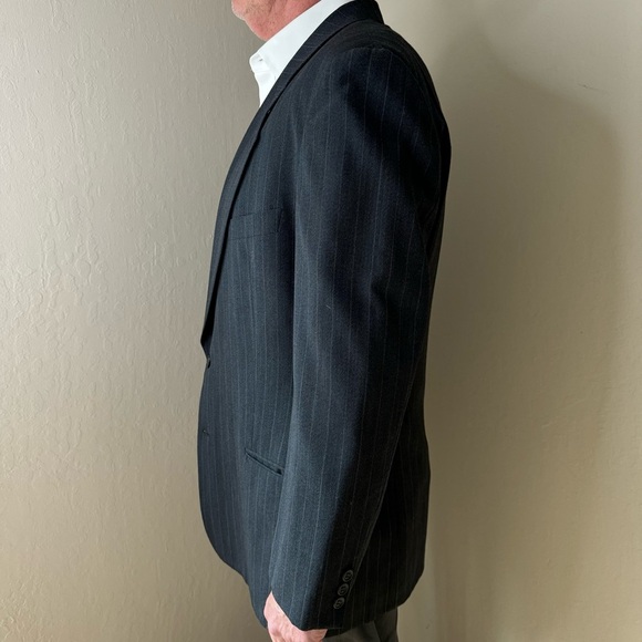 GIORGIO ARMANI Le Collezioni 2 Button Pinstripe Blazer Sport Coat New Wool Gray - Picture 9 of 16